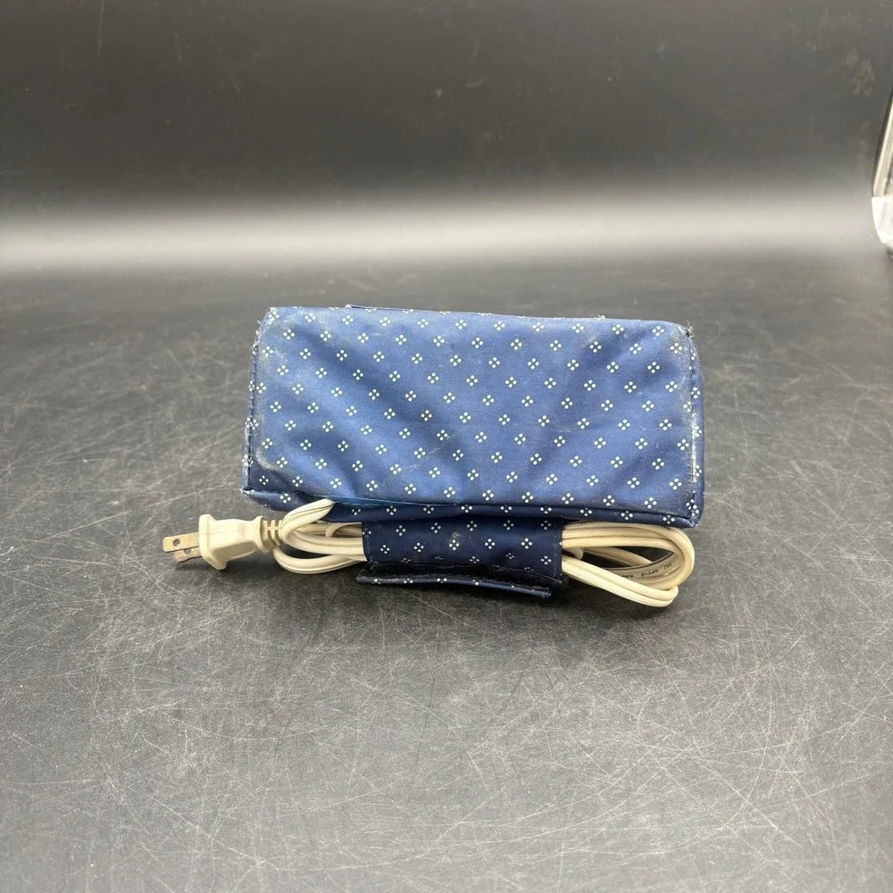Remington Travel Hair Roller Set 10 Piece Blue Polka Dot Heated Case Clips